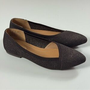 Hush Puppies Bounce Brown Loafers with Metallic Textured Upper Women Size 7